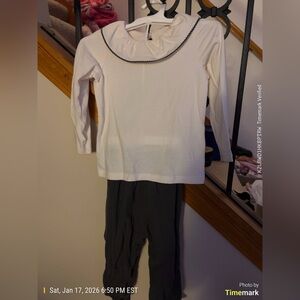 H&M Cream Long Sleeve Top & Pants Set